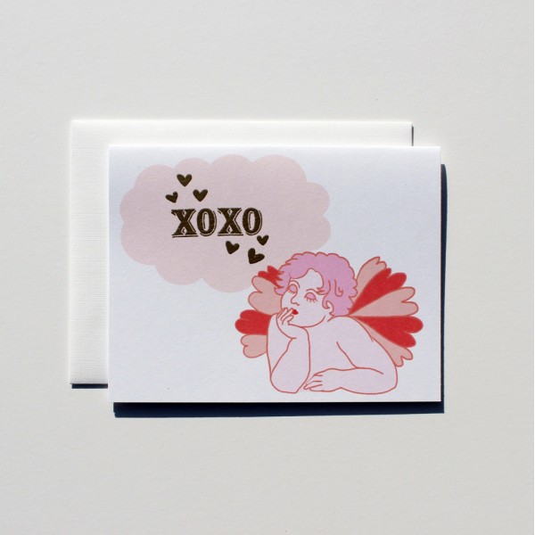 Valentine Cupid with Metallic Gold Embossed XOXO